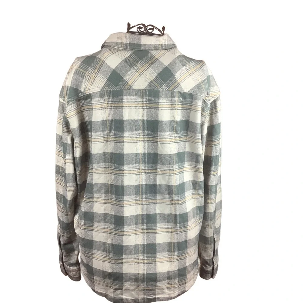 AG Jeans Green Plaid Flannel Shacket Mens M Button Down Fall Layer NWOT
